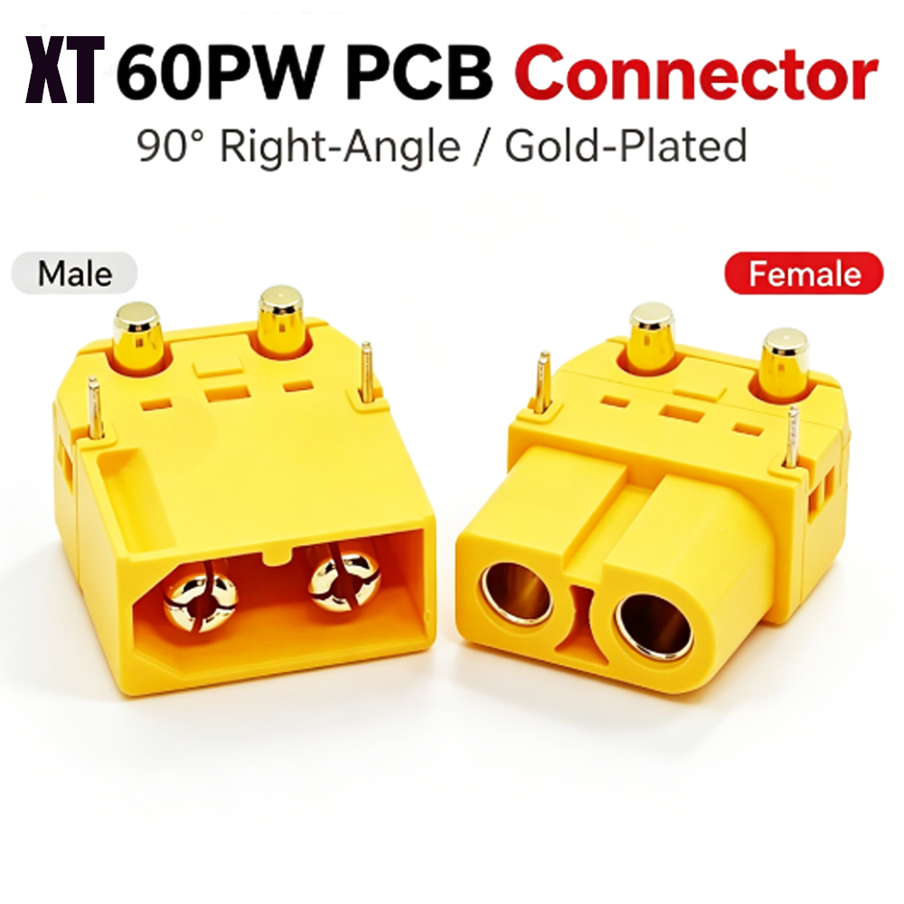 Drone Battery Connector - Amass XT60PW PCB Mount Connector 90°