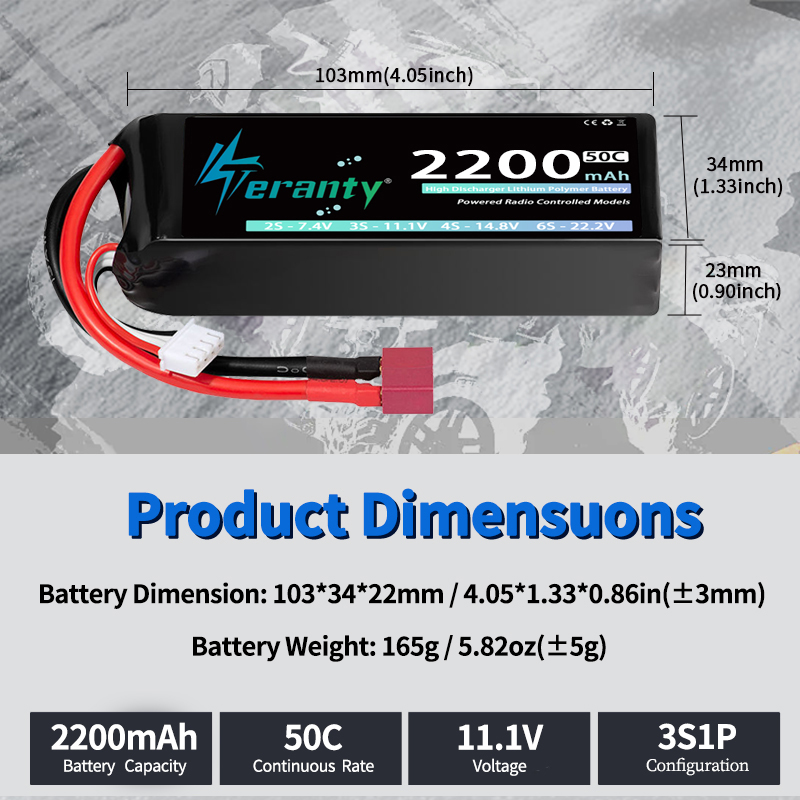 TERANTY 3S 2200/2400/2600mAh L - đánh giá và giá Drone Battery Connector