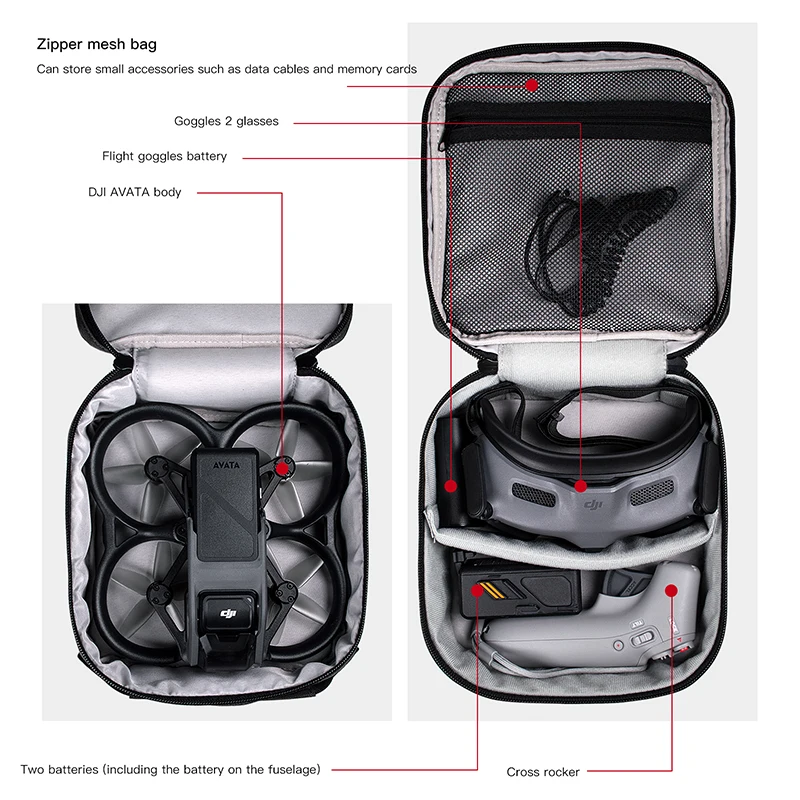 Portable Case Dual Layer Stora - đánh giá và giá Drone Battery Bag