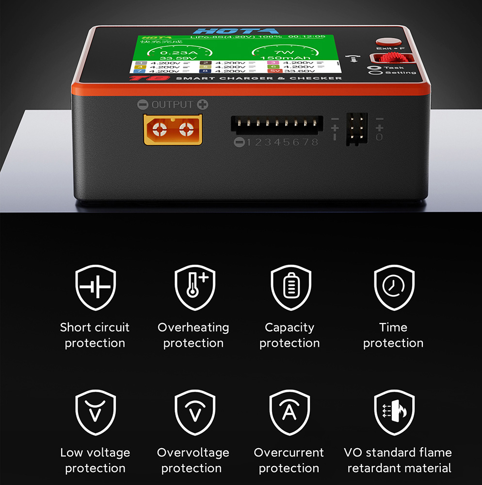 HOTA T8 Smart Balance Charger  - đánh giá và giá Drone Battery Smart