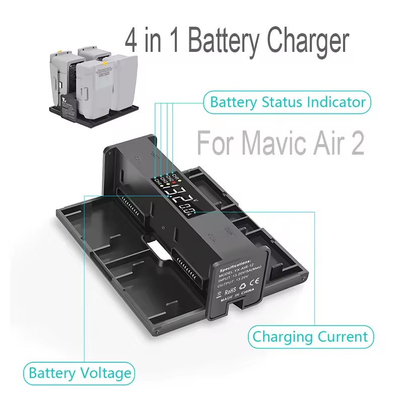 4 in 1 Portable Folding Chargi - đánh giá và giá Drone Battery Smart
