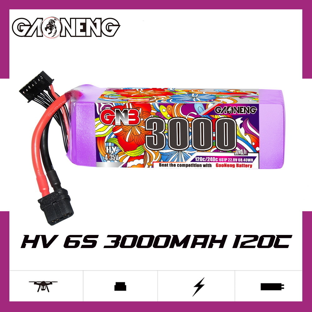 GNB Lipo Battery 6S 22.8V 3000 - đánh giá và giá Drone Battery Connector